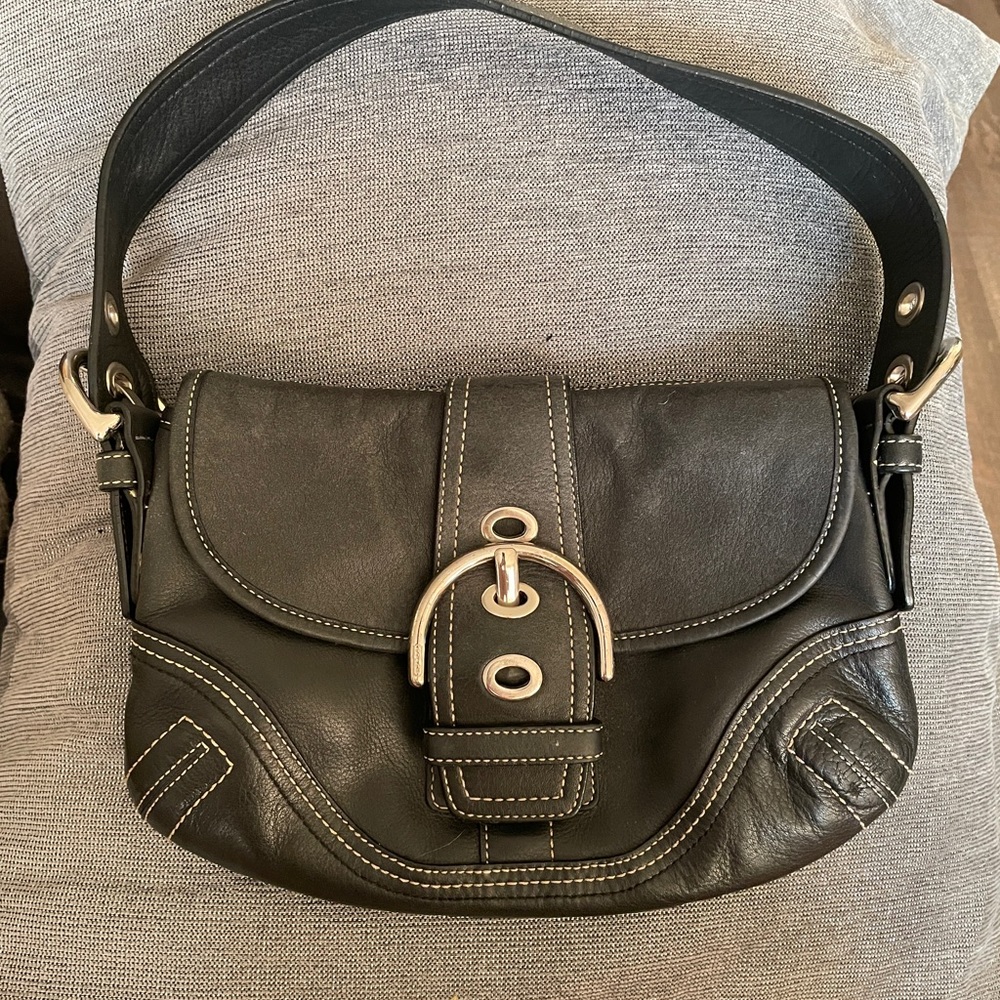 Coach Black Leather Small Soho Shoulder Bag